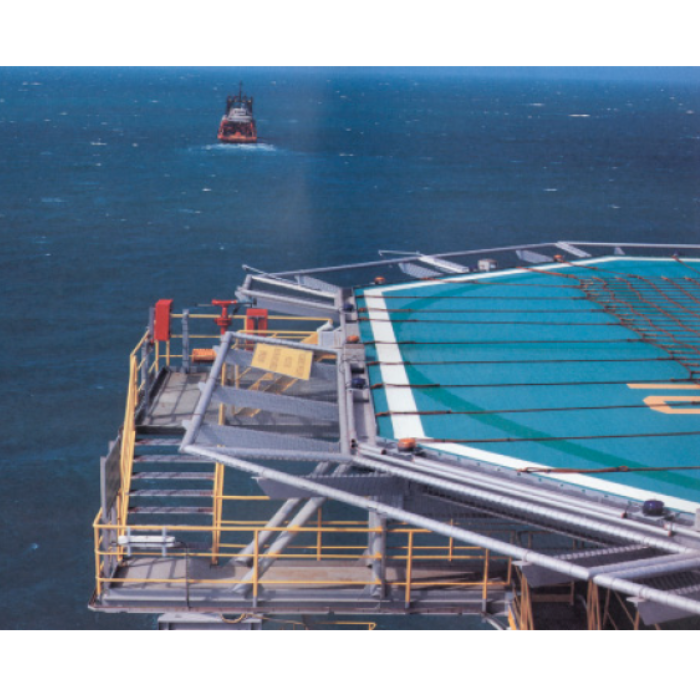 HELIDECK PERIMETER SAFETY NET ON TOPSIDE, OFFSHORE VESSEL